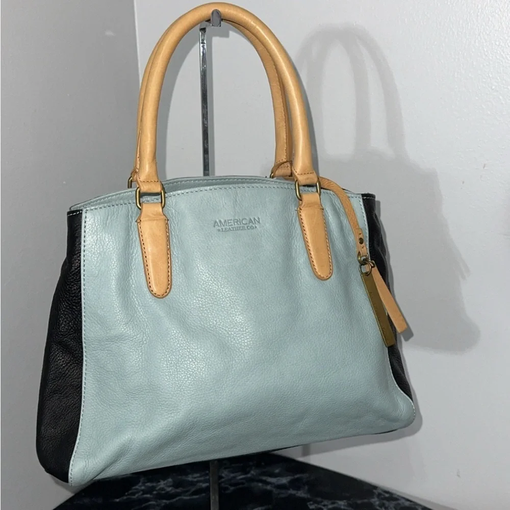 American Leather Co Lavina Convertible Satchel Glacier Lake Multi Blue AUTHENTIC - Picture 3 of 14